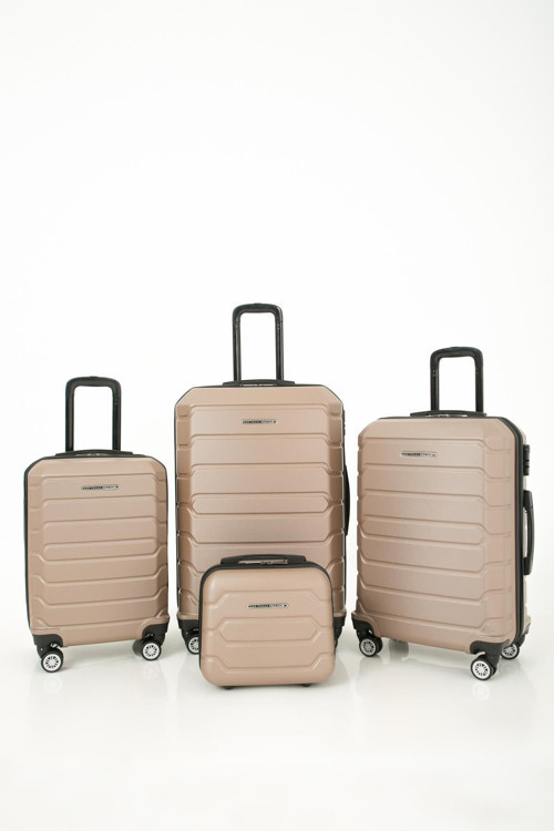 Abs Kabin Orta Büyük Ve Makyaj Boy 4'Lü Travel Valiz Bavul Seti