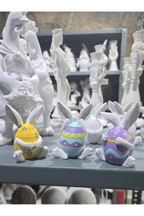 Paskalya Yumurta Tavşan Biblo Seti, Görmedim Duymadım Bilmiyorum Tavşan Biblo, Easter Egg