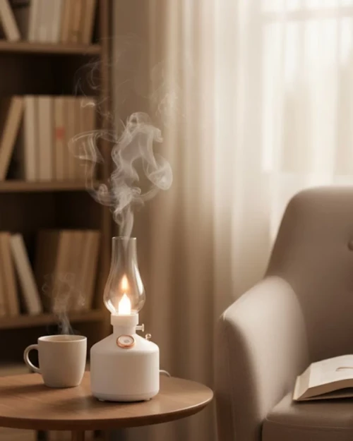 ieg™ Retro LED Işıklı 1200 mAh Şarjlı Aroma Difüzörü 280 ml Su Kapasiteli