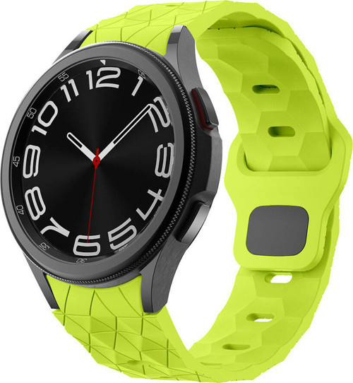 Galaxy Watch 5 Pro 45mm KRD-116 20mm Futbol Desenli Spor Tasarımlı Silikon Kordon Yeşil