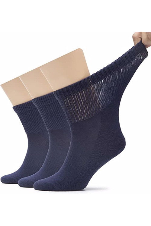Erkek (40 - 44) Pamuklu Penye Diabetik Çorap Şeker Çorabı Lastiksiz Ve Koku Önleyici Çorap 3 Adet