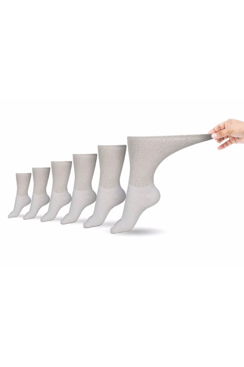 Erkek (40 - 44) Pamuklu Penye Diabetik Çorap Şeker Çorabı Lastiksiz Ve Koku Önleyici Çorap 6 Adet