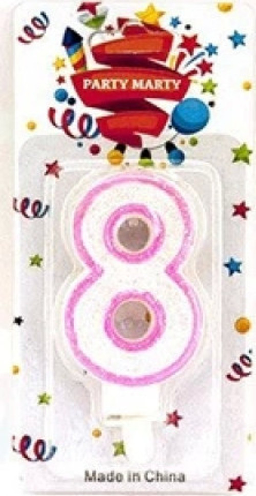 Rakam Mum Simli Pembe 8