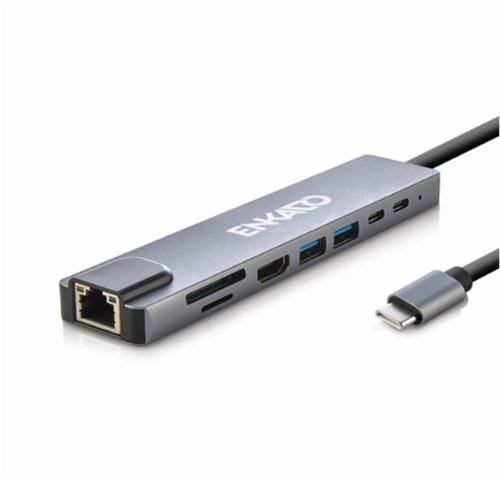 Ekd-Tp42 Type-C To To Hdmi 8İn 2Pd+2 Usb 2,0 +Hdmi 4K +Sd-Tf+Ethernet 100Mbs