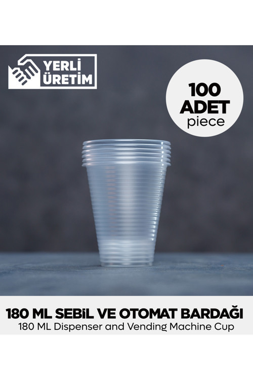 180 Ml Plastik Sebil Ve Otomat Bardağı 100 Adet