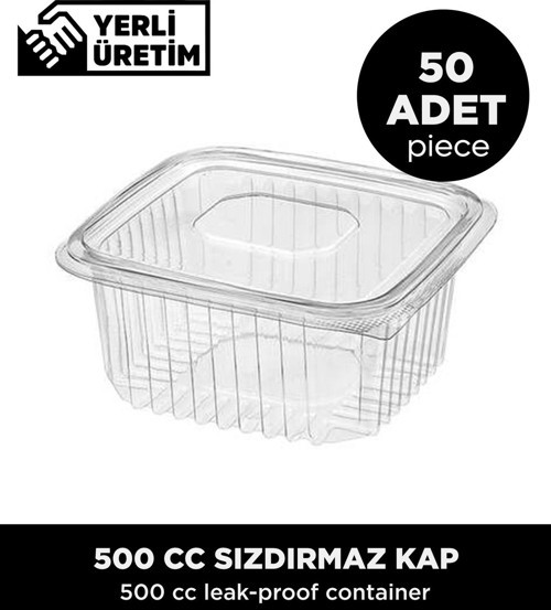 500 Cc Sızdırmaz Kap - 50 Adet