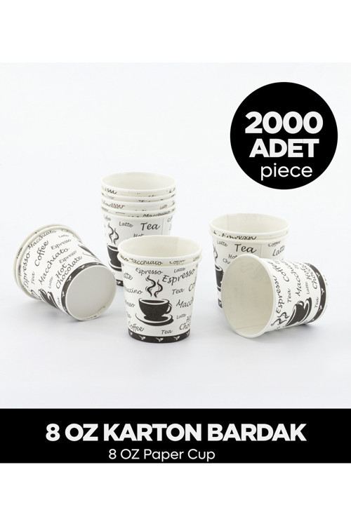 8 Oz Karton Bardak 2.000 Adet