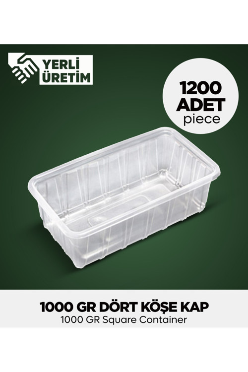 1000 Gr Dört Köşe Kap 1.200 Adet