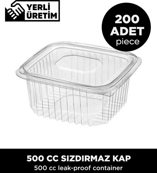 500 Cc Sızdırmaz Kap - 200 Adet