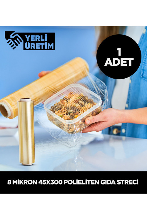 8 Micron 45X300 Polietilen Gıda Streci (1 Adet)
