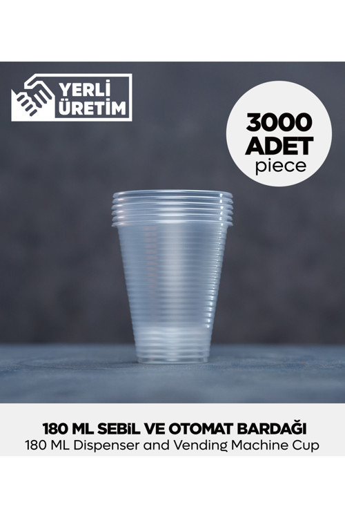 180 Ml Plastik Sebil Ve Otomat Bardağı 3.000 Adet - Yüksek Kalite
