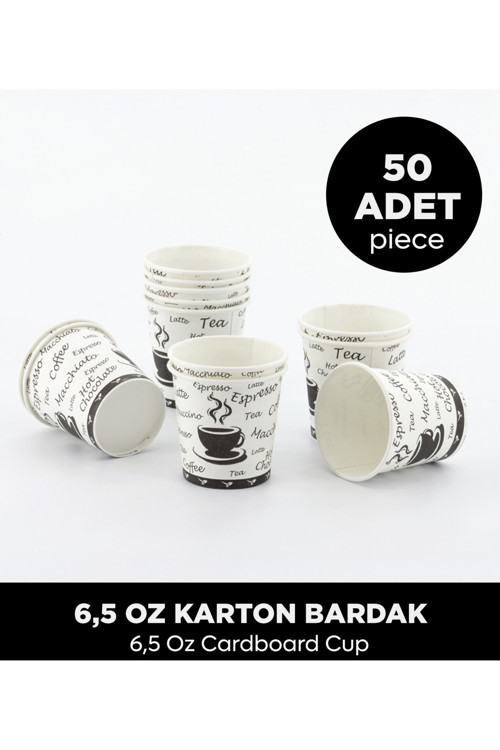 6,5 Oz Karton Bardak - 50 Adet