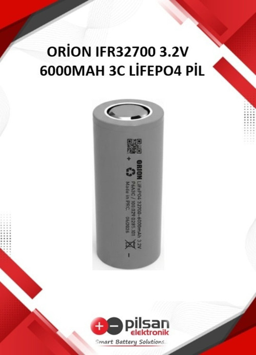 100 Adet IFR32700 3.2V 6000mAh LiFePO4 Pil