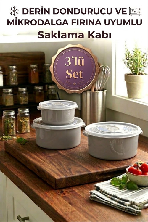 Çok Amaçlı Hava Valfli Saklama Kabı 3'lü Set