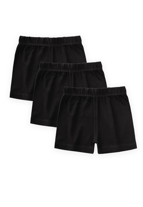 Üçlü Kız Boxer Set 2-9 yaş Siyah
