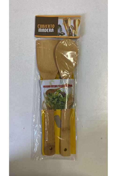 Doğal Bambu 2’Li Servis Kaşık Seti – Salata Ve Yemek Servis Kaşıkları