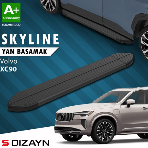 Volvo XC90 Makyajlı Benzinli Skyline Siyah Yan Basamak 203 Cm 2024 Üzeri A+ Kalite