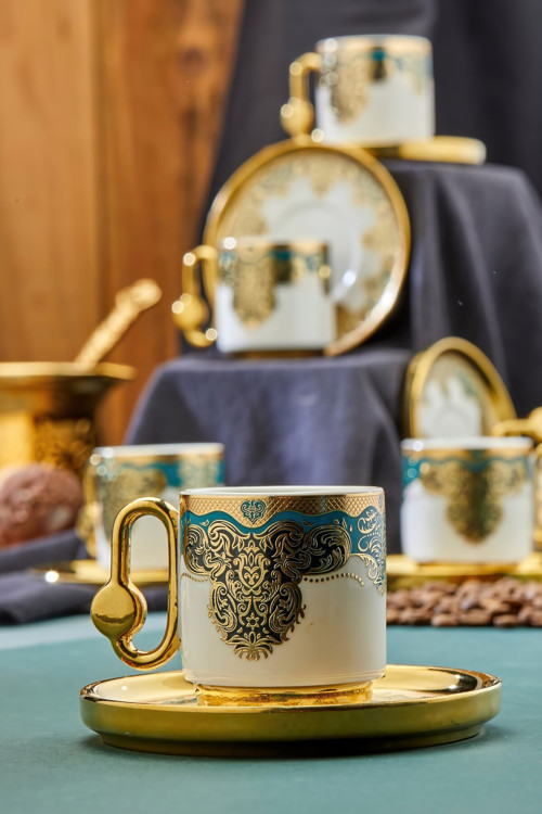 Royal Crest 90 ml 6 Kişilik Porselen Kahve Fincan Takımı CKR3869