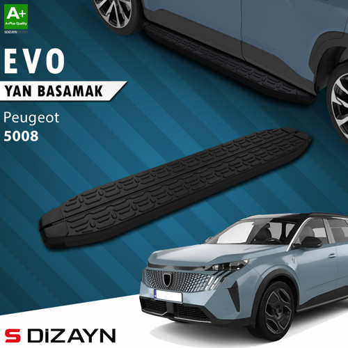Peugeot 5008 3 Elektrikli Evo Siyah Yan Basamak 203 Cm 2024 Üzeri A+ Kalite