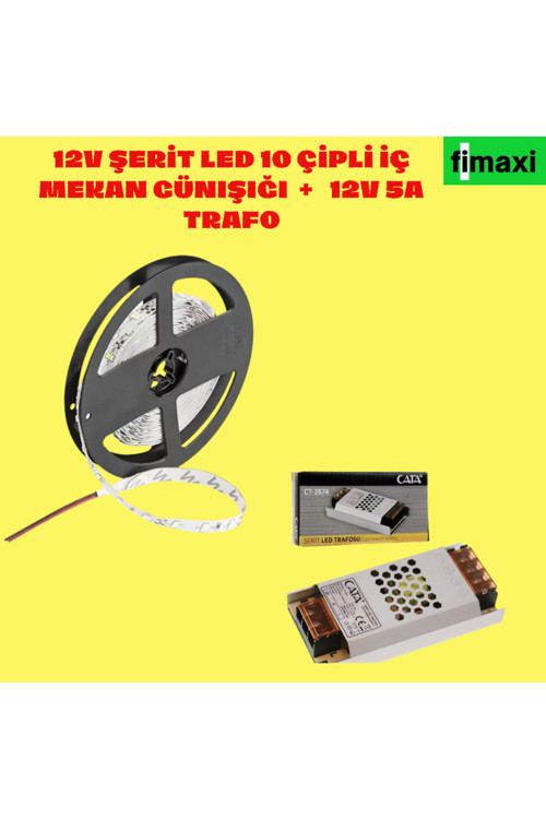 Şerit Led Gün Işığı 12V + 5 Amper Trafo İlebirlikte