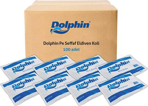 PE İş Temizlik Tek Kullanımlık Şeffaf Eldiven / Büyük Boy / 100 Adetlik 100 Paket - Koli