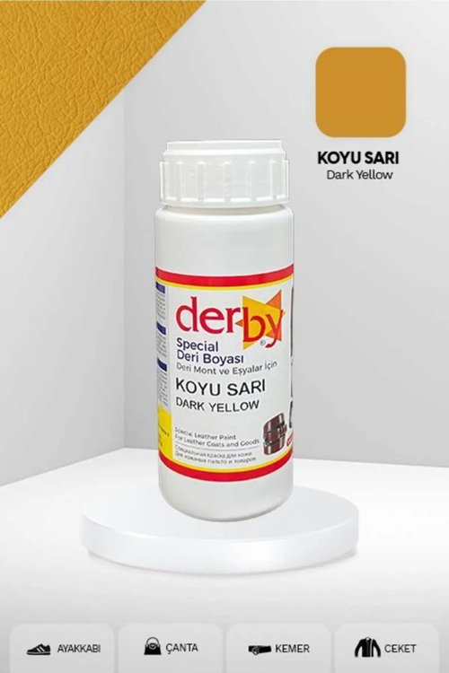 Special Koyu Sarı Deri Boyası 100 ml / Mont Eşya Çanta Kemer Cüzdan Ayakkabı Deri Boyası