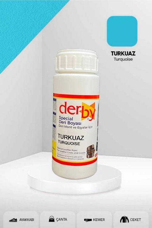 Special Turkuaz Deri Boyası 100 ml / Mont Eşya Çanta Kemer Cüzdan Ayakkabı Deri Boyası