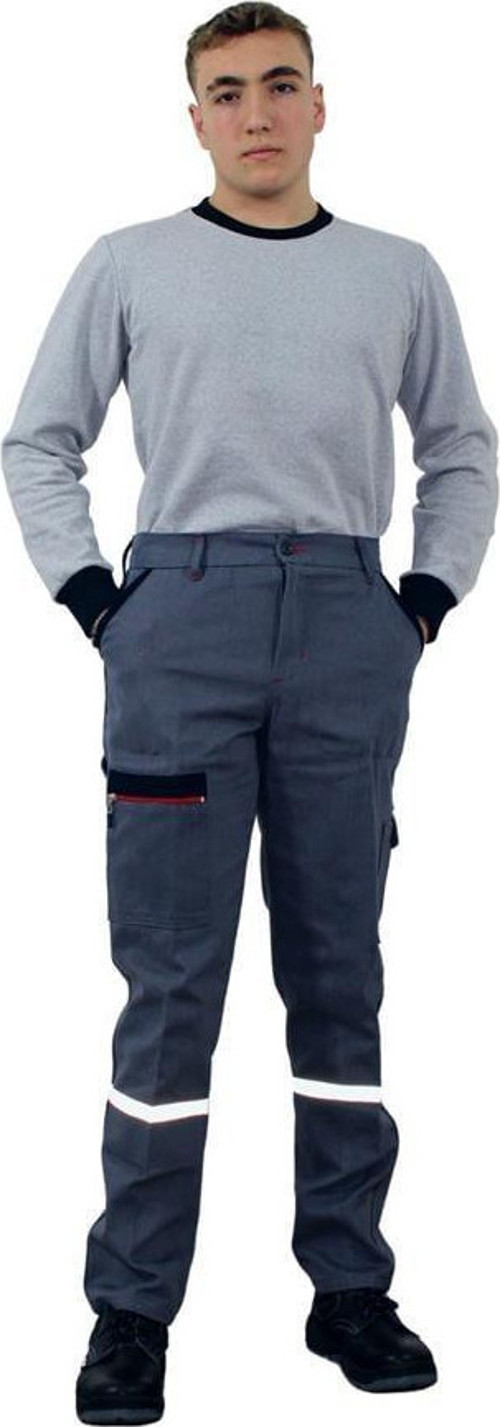 PF04K Gri Fermuarlı Gabardin Kışlık Pantolon M