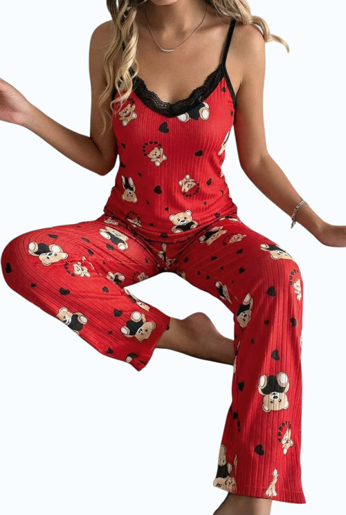 Dantel Detaylı Pegasus Askılı Kadın Pijama Takımı