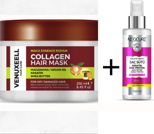 Kolajen Saç Bakım Maskesi Maca Özü Onarıcı Ve Keratin Kolajen Saç Bakım Sütü
