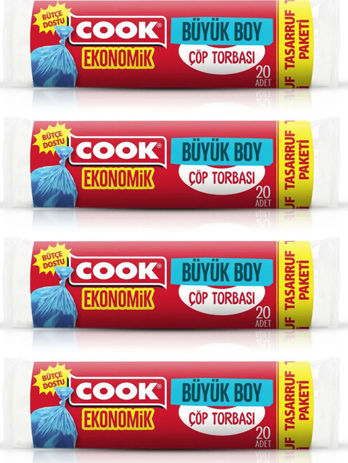 Büyük Çöp Torbası 65*80 Cm 20 li x 4 Adet