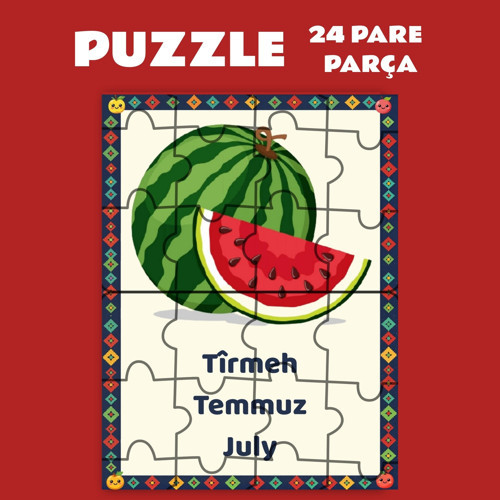 Pazil Bi Kurdî Tîrmeh Temmuz Ayı - Kürtçe Puzzle Yapboz (24 Pare/Parça - A5)