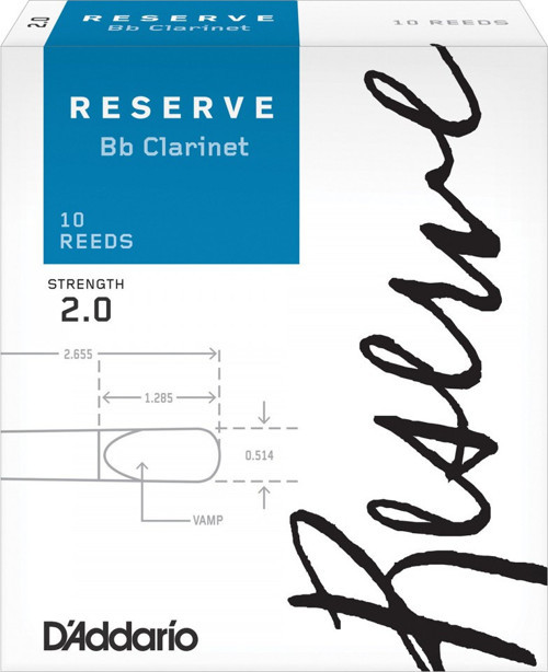 DCR1020 Reserve Bb Klarnet Kamışı No: 2.0 (Orta Seviye/Eğitim) - 10'lu Paket | Yumuşak Ton, Kolay Çalım ve Ber