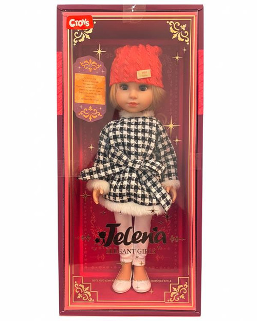 Jelena Elegant Girls Moda Oyuncak Bebek Pembe Bereli Şık Kombin 38 cm 6900110