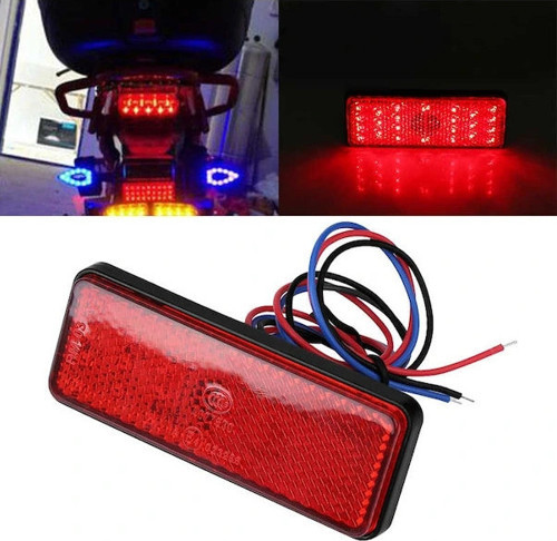 Motosiklet Led Işıklı Reflektör - Kırmızı E Belgeli