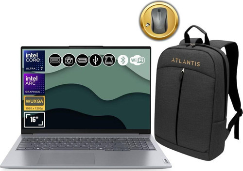 Thinkbook 21MS008RTR Atl149 Ultra7-155H 48GB Ram 1TB SSD WUXGA 16" Fdos Notebook+Çanta&Mouse