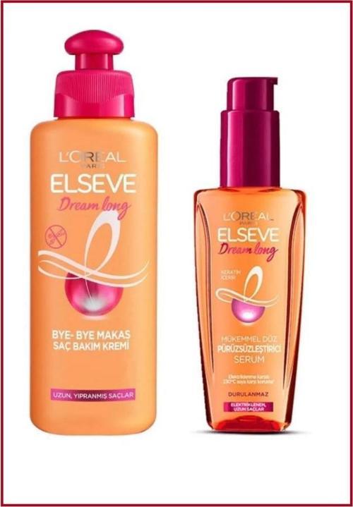 Dream Long Pürüzsüzleştirici Serum 100ml+ Dream Long Bye-Bye Makas Saç Bakım Kremi 200ml Set