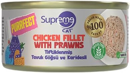 Cat Purrfect Tiftiklenmiş Tavuk Göğsü ve Karidesli Konserve Kedi Maması 70 gr