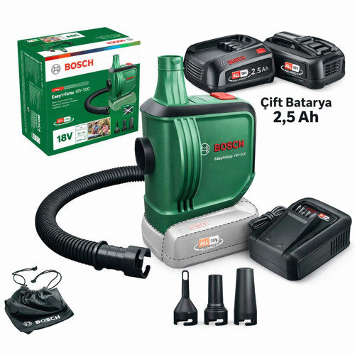 Easyinflate 18V-500 Şişirme Ve Emme Özellikli Hava Pompası 2X 2.5 Ah Çift Batarya + Şarj Cihazı