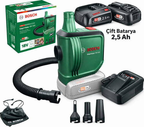 Easyinflate 18V-500 Şişirme Ve Emme Özellikli Hava Pompası 2X 2.5 Ah Çift Batarya + Şarj Cihazı