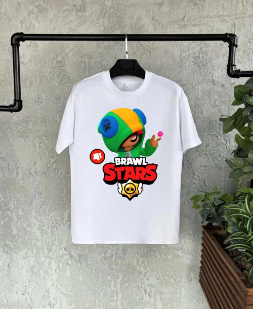 Baskılı Kısa Kol Çocuk T-Shirt - Beyaz