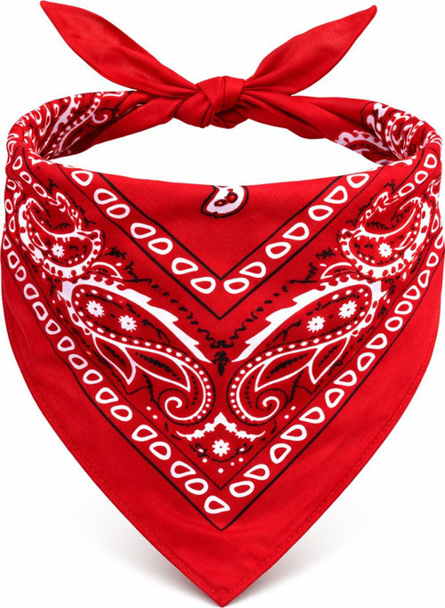 Kırmızı Kovboy Fuları Çocuk Bandana Western Desenli Boyun Fuları
