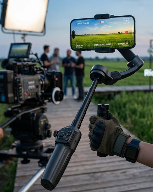 Profesyonel Telefon Video Sabitleyici Gimbal Stabilizer Vlog Atı