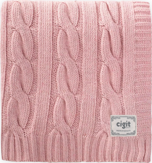 Saç Örgü Triko Battaniye 80X100 Cm (+/-5 Cm) Pudra Pembe