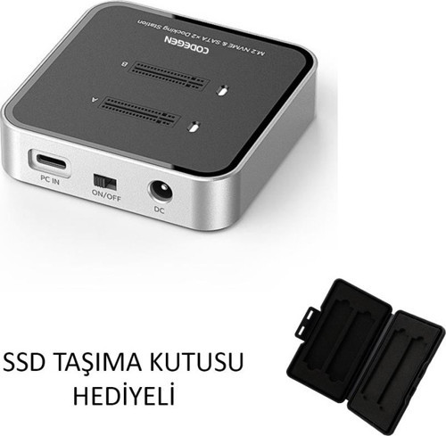Çift M.2 NVME SSD Disk Yuvalı USB 3.1 Type-C Dock İstasyonu CDG-DOC-212