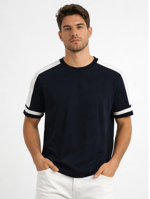 Triko Bisiklet Yaka T-shirt Erkek 34045 Lacivert