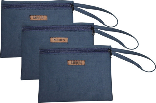 Denim Kumaş Makyaj ve Kişisel BakımÇantası. 3 lü Paket MakyajÇntAntrsM3