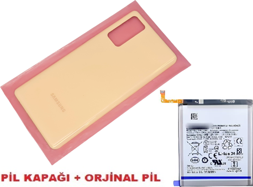 Samsung Galaxy S20 FE Arka Pil Batarya Kapağı + PİL (CAM) TURUNCU