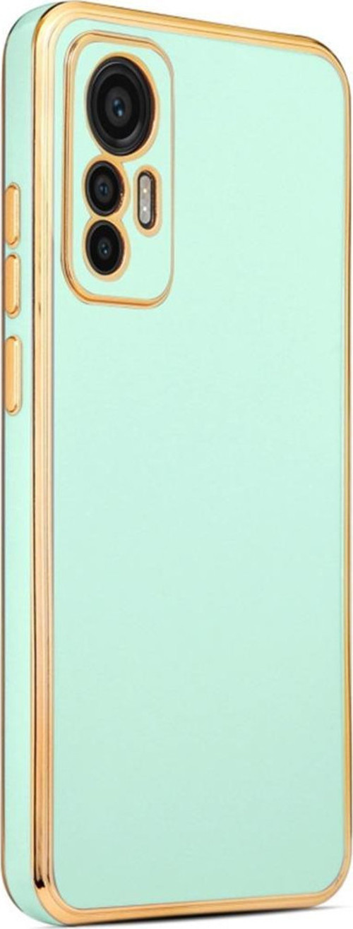 Xiaomi Mi 12 Lite Kılıf Kamera Korumalı Altın Kenar Tasarım Silikon