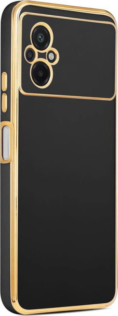 Xiaomi Poco M5 Kılıf Kamera Korumalı Altın Kenar Tasarım Silikon